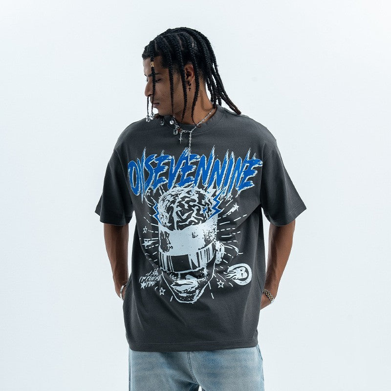 Letter Print Loose Short Sleeve T-shirt