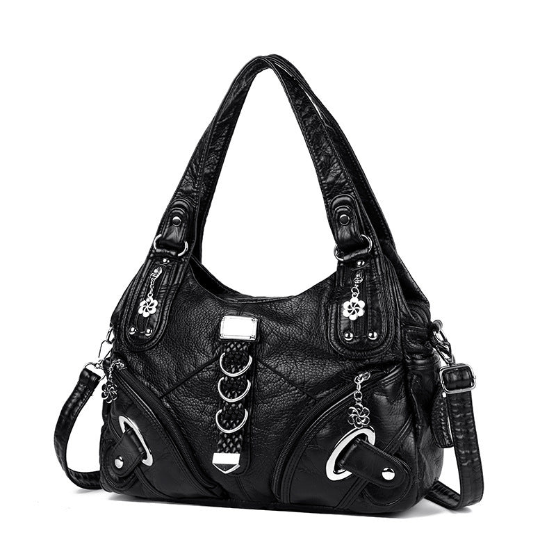 Grand sac à main en cuir lavé