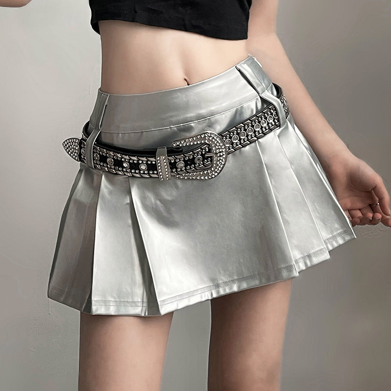 Fashion Solid Color Slim Street High Waist Skirt