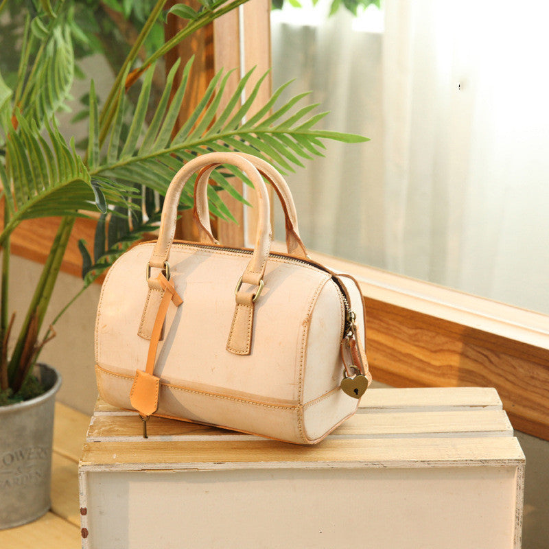 Leather Retro Portable Hand Shoulder Boston Ladies Bag