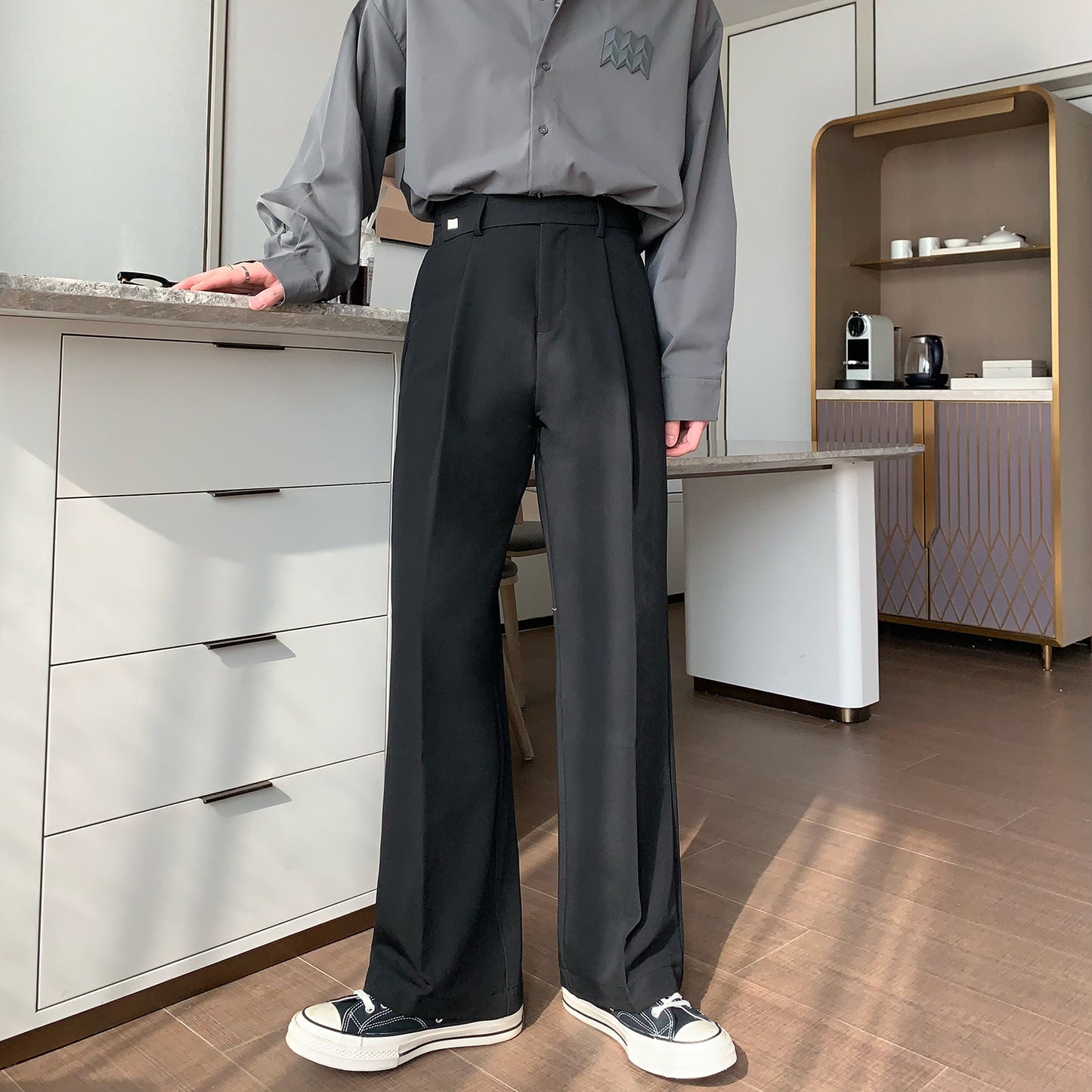 Pantalon ample et décontracté à jambes larges