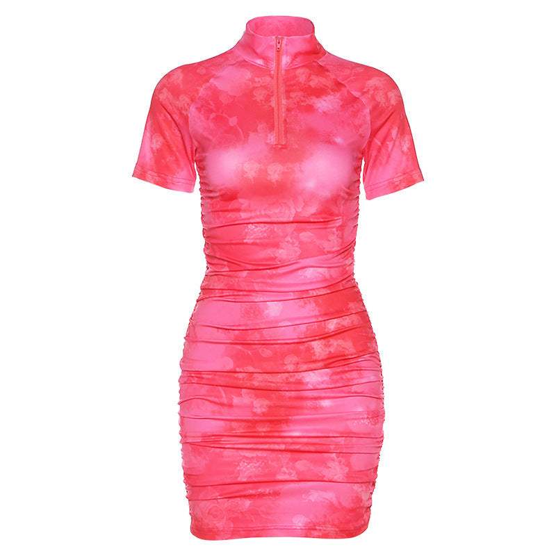 Round neck long sleeve dress