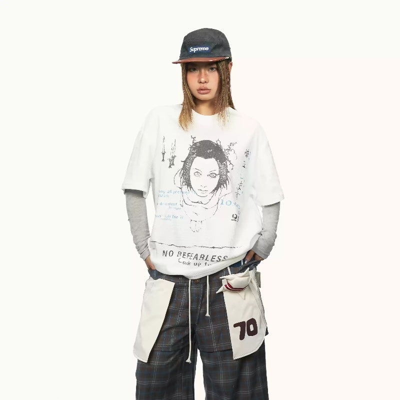 Printed Round Neck Short-sleeved T-shirt Summer New Loose