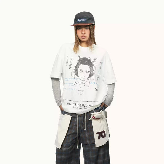 Printed Round Neck Short-sleeved T-shirt Summer New Loose