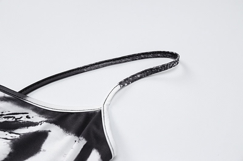 Low-cut Buttock Back Slit Suspender Dress