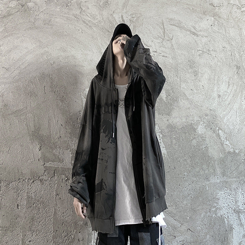 Autumn Winter Cartoon Print Cardigan Hoodie