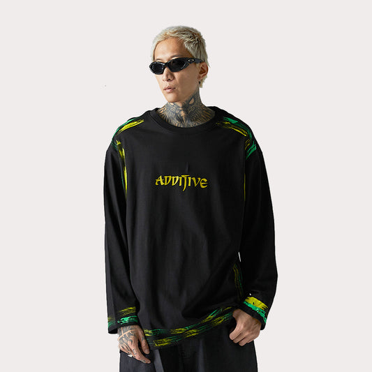 T-shirt à manches longues avec lettres imprimées