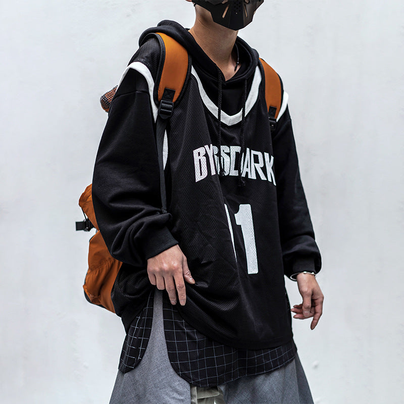 gilet de printemps faux deux-pièces à capuche