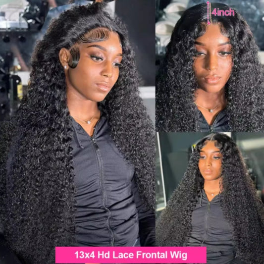 Creative Fashion Front Lace Black Long Curly Hair