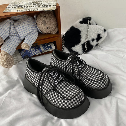 Retro Lace-up Shoes Trifle Platform Loafers