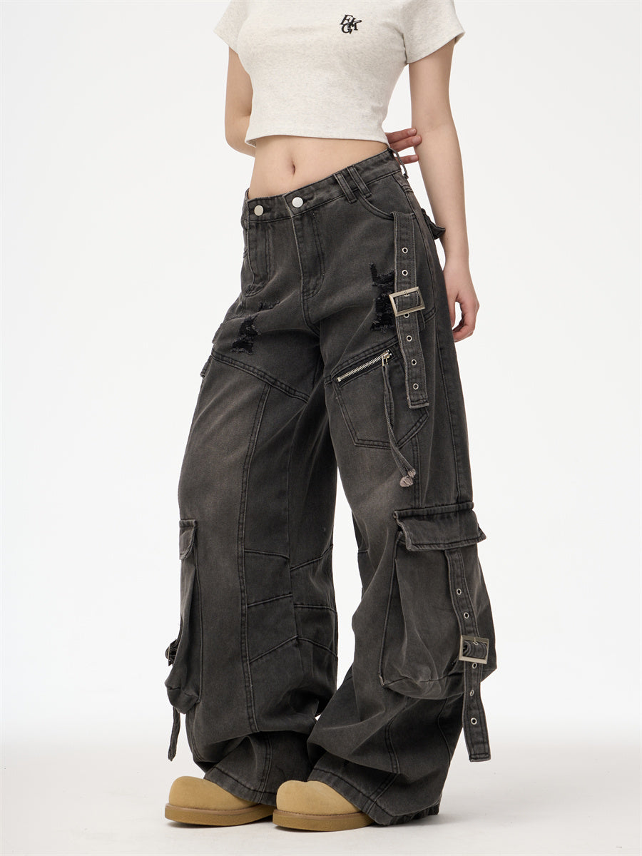 Deconstructing Heavy Industry Washed Cargo Pants