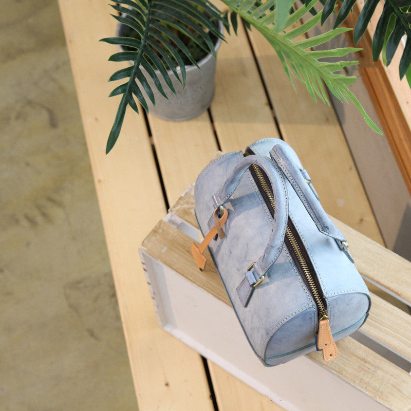 Leather Retro Portable Hand Shoulder Boston Ladies Bag