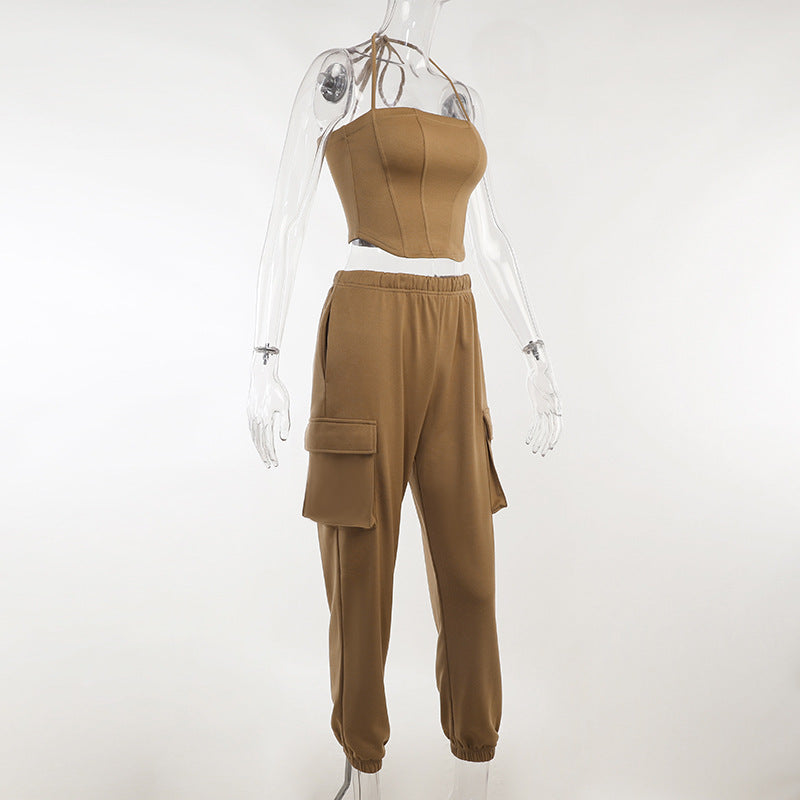 Waist Slim Dresses Bra Bandeau Workwear Pants Set