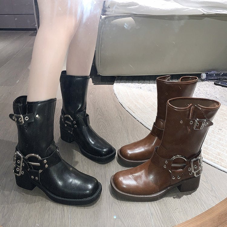 British Platform Fashion Trendy Women's Boots