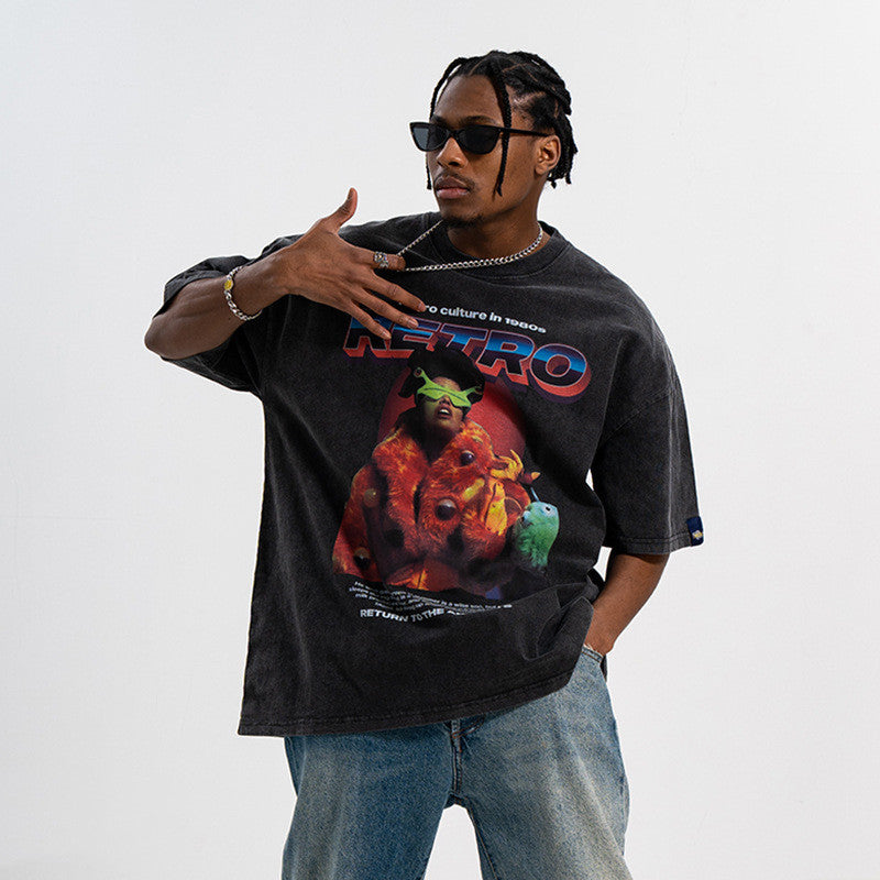 T-shirt ample à imprimé tendance pour couple