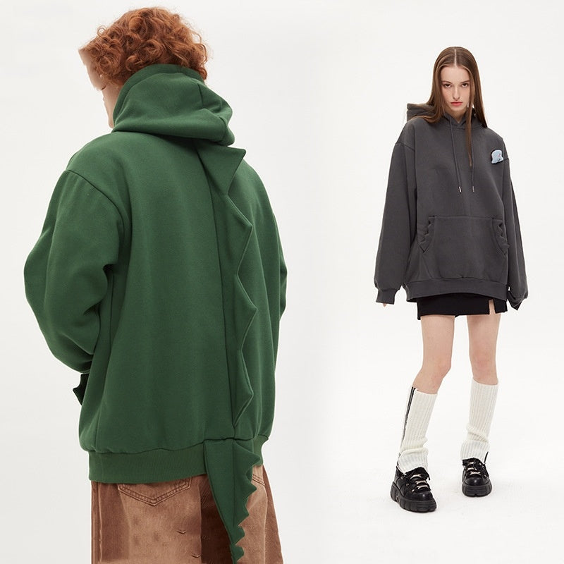 Sweater Hooded Fleece-lined Autumn New Chic Design Sense