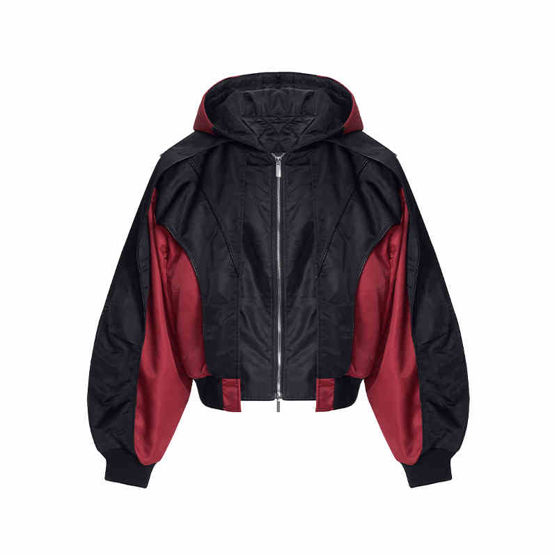Profile Structure Splicing Quilted Short Hood Shell Jacket