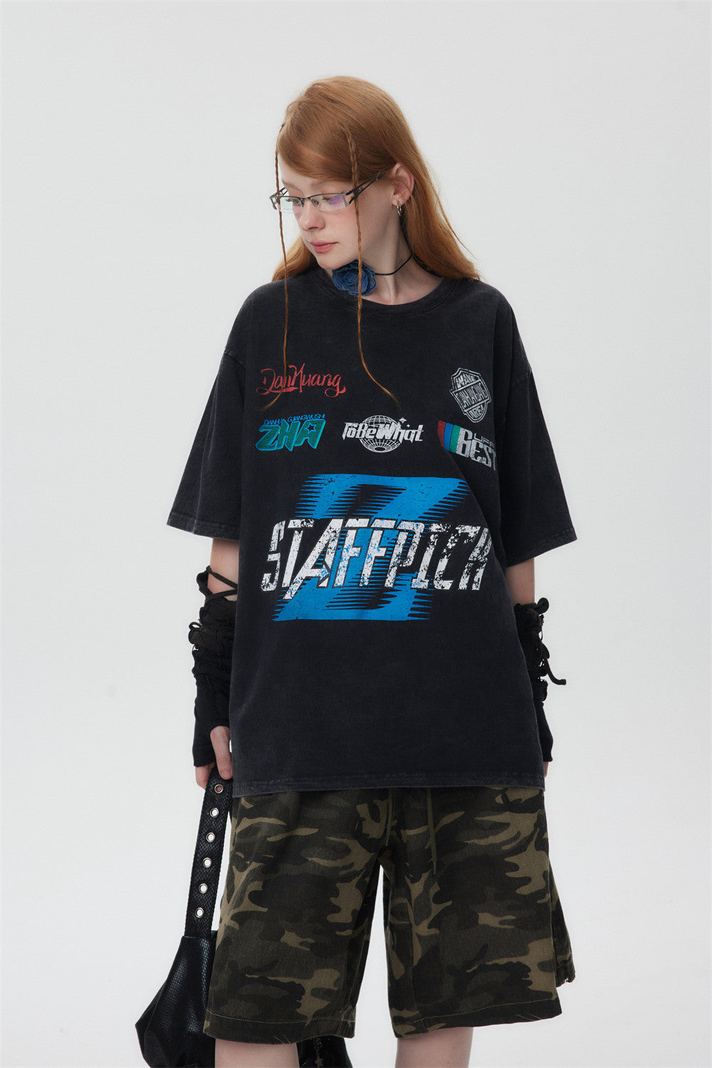 American Letter Locomotive Style Short Sleeve Men