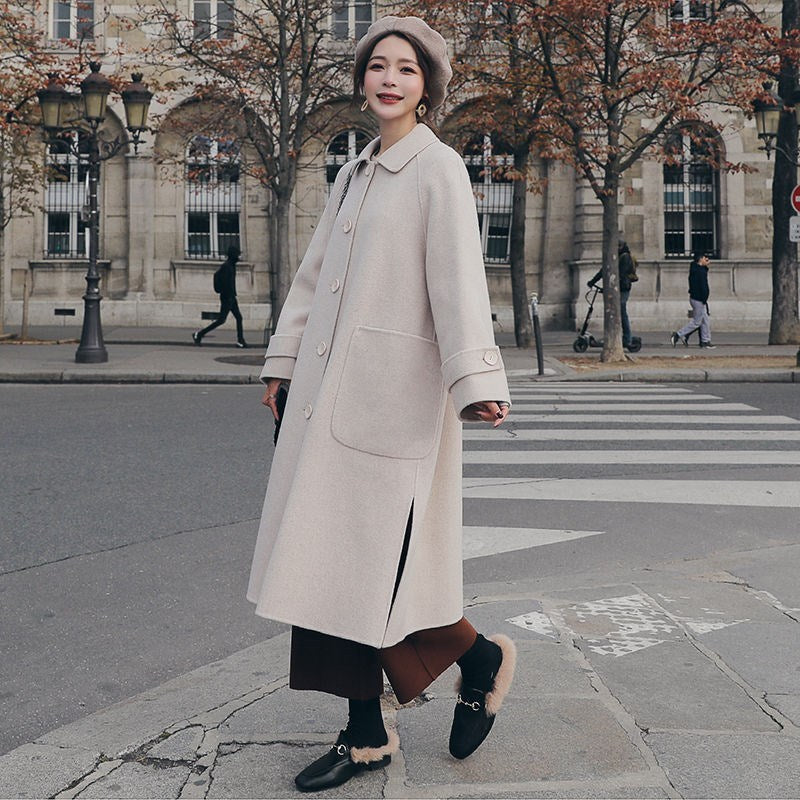 Mid-length Thick Windbreaker Woolen Coat