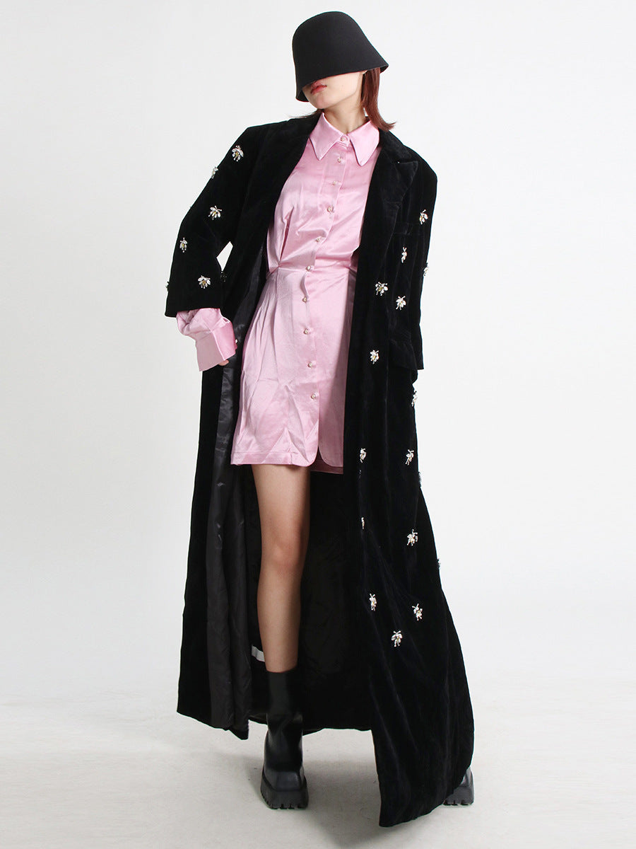 Women's Fashionable Simple Suit Collar Velvet Jacket