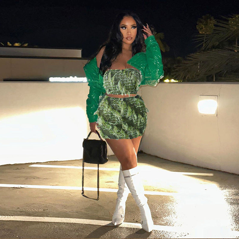 Sleeveless Chest Wrap Backless High Waist Hip Wrap Suit