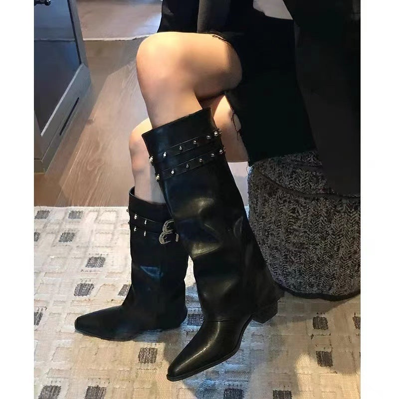 Botte de cowboy western rétro à bout pointu