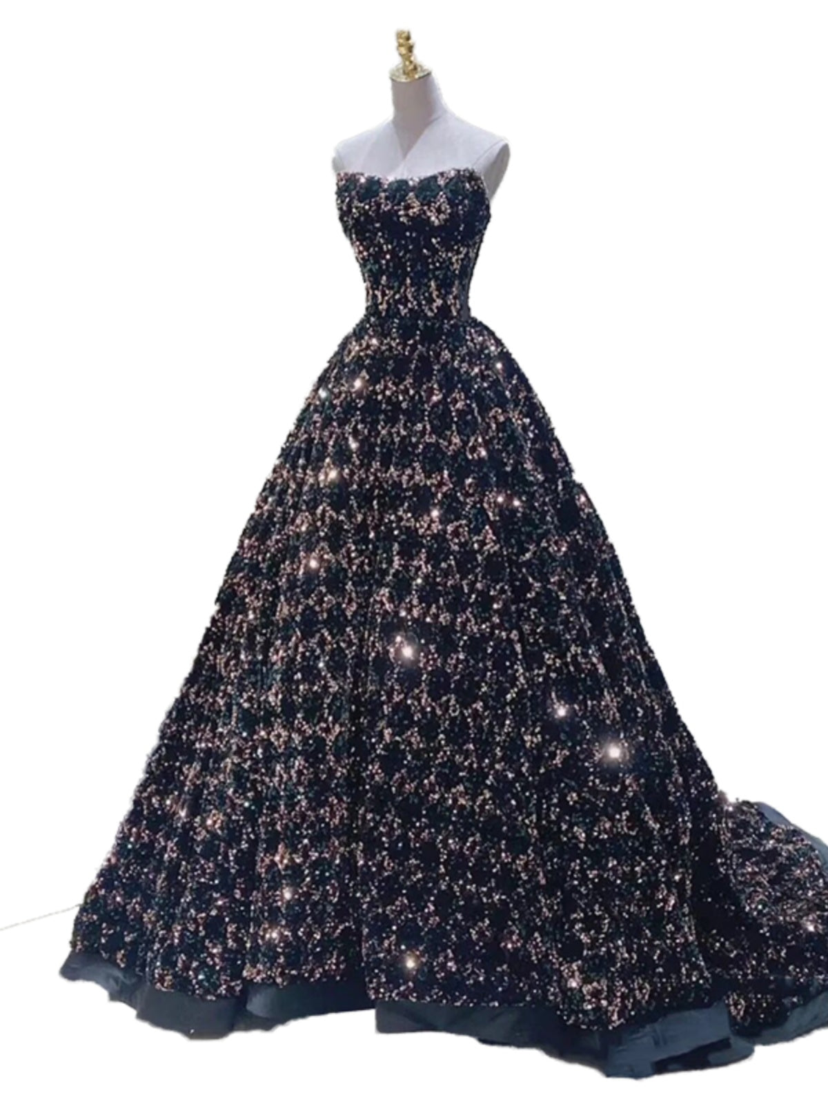 Robe de scène à sequins pour femme, style drag queen, jupe traîne