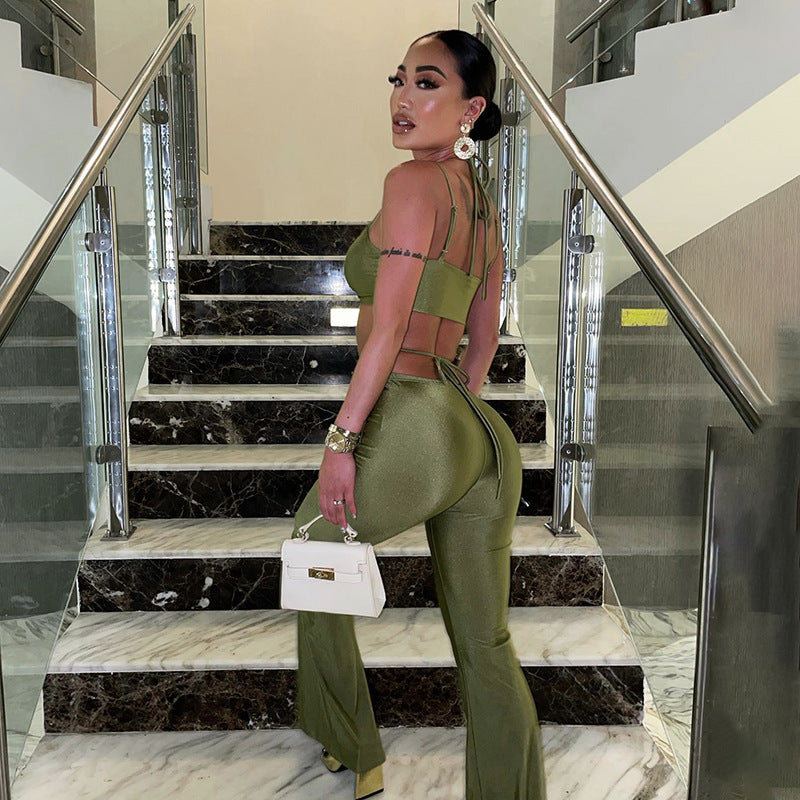 Nouveau costume de couleur unie à la mode en dentelle creuse