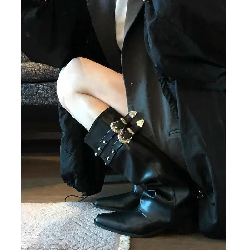 Botte de cowboy western rétro à bout pointu