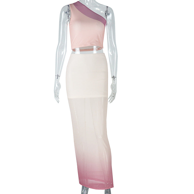 Women's Sleeveless Top And Skirt Set