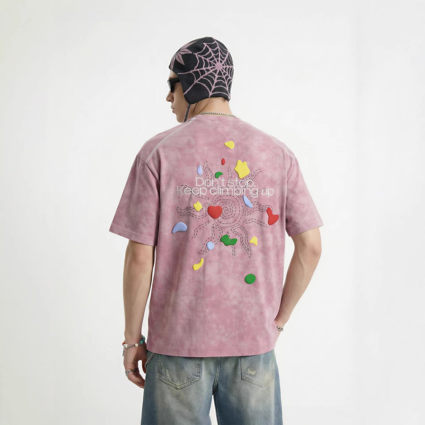 Snowflake Climbing Print Short-Sleeve T-Shirt