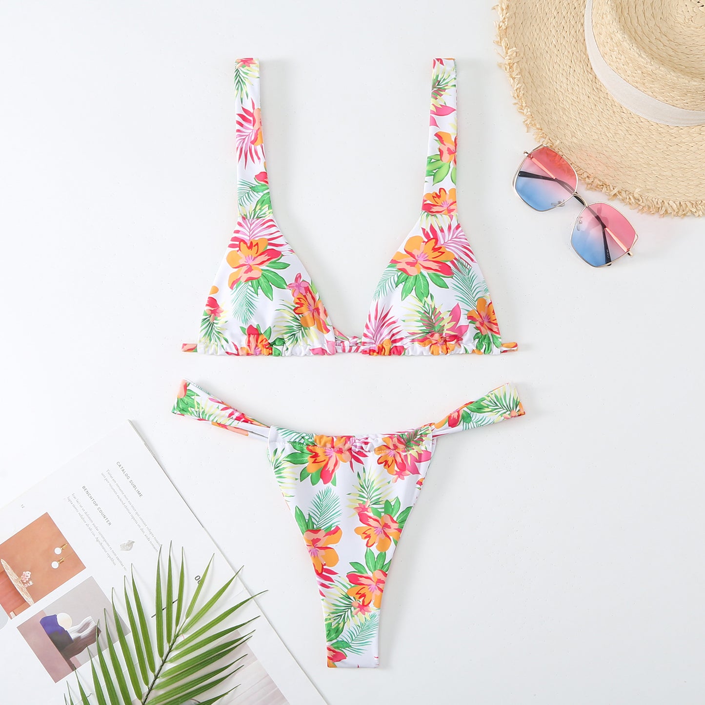 Costume da bagno bikini stampato multicolore