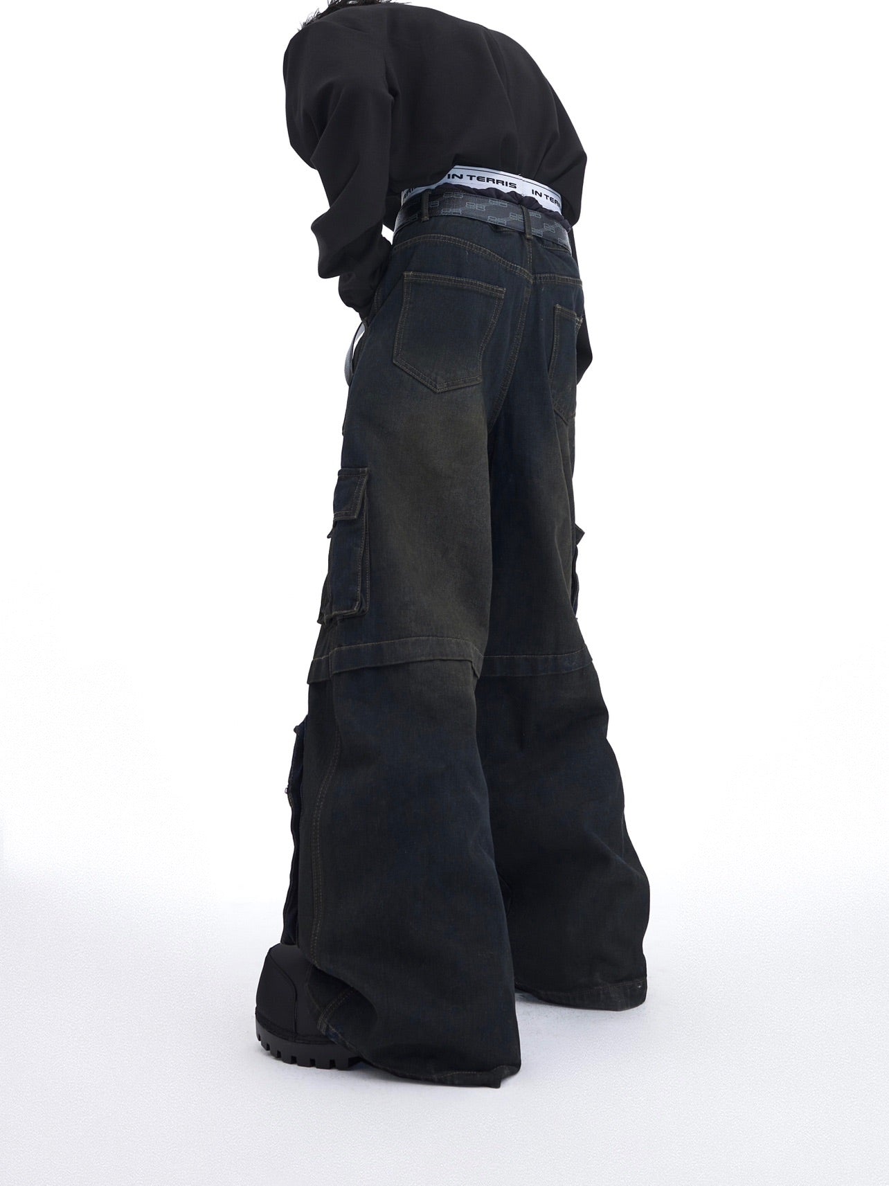 Retro Do The Old Cowboy Coat Zipper Large Pocket Overalls