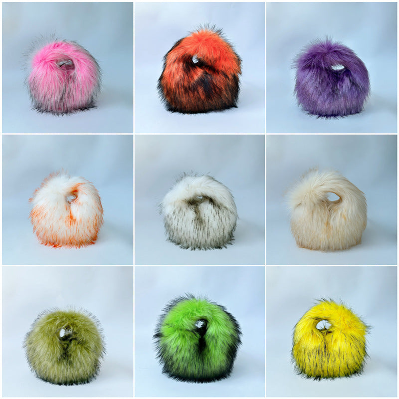 Borsa di pelliccia in peluche, stile punk unico Y2g