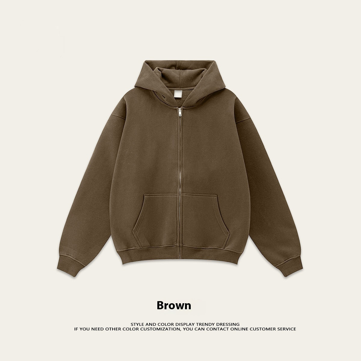 Autumn Fleece Solid Color Hooded Sweater Casual Loose Cardigan Sports Pants