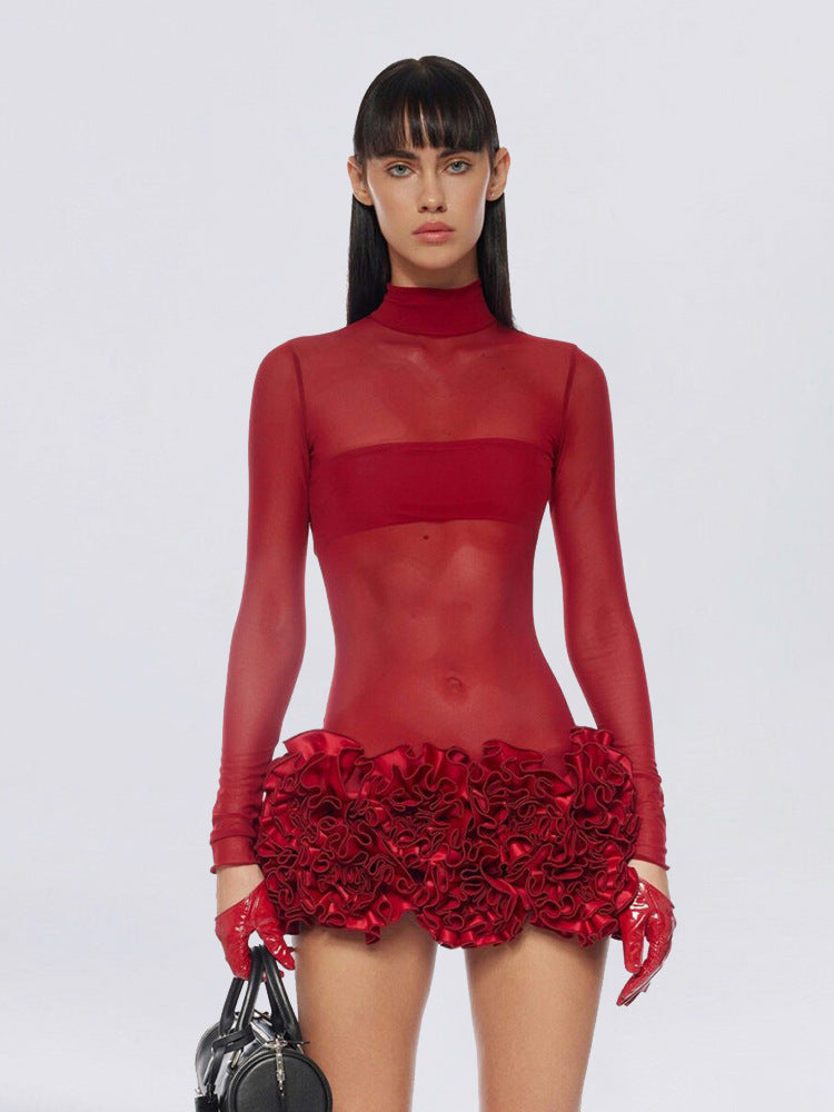 Turtleneck Long Sleeve Dress