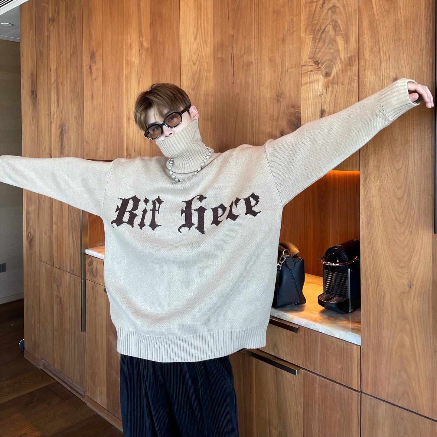 Knitted Sweater Retro Base With Knitted Sweater