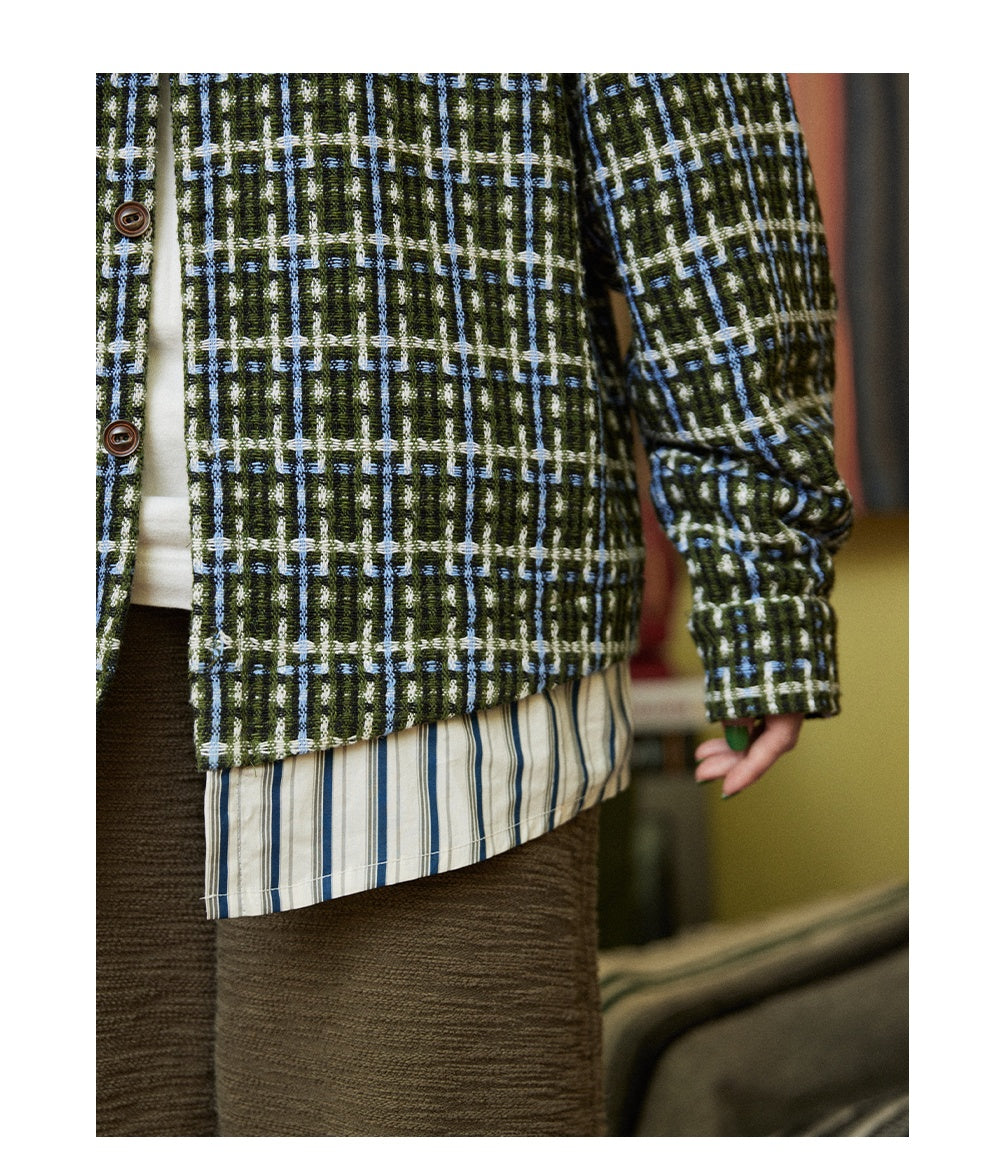 Retro Stitching Lapel Small Fragrance Shirt Coat