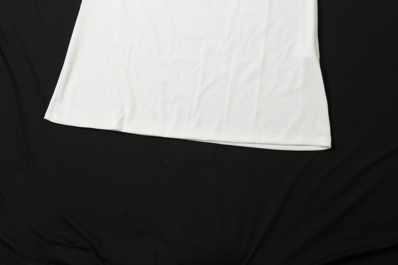 Robe longue unie, coupe ajustée, épaules obliques, tailleur femme