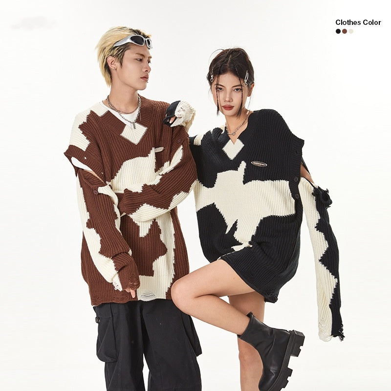 Pull ample à col rond d'automne