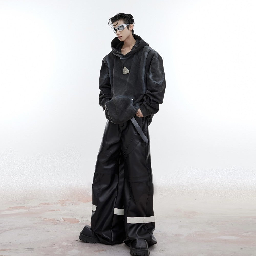 Felpa con cappuccio grigio antico lavato per uomo