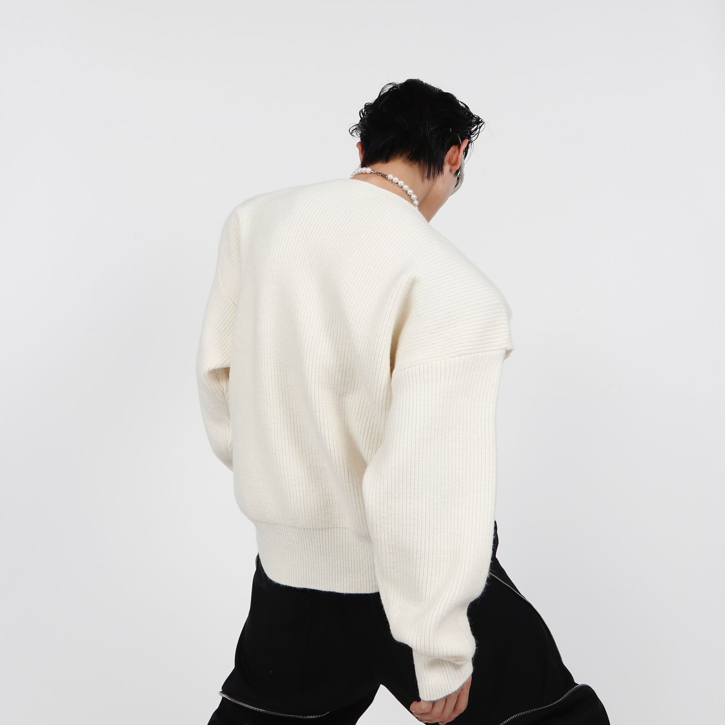 Pull en maille irrégulière en métal