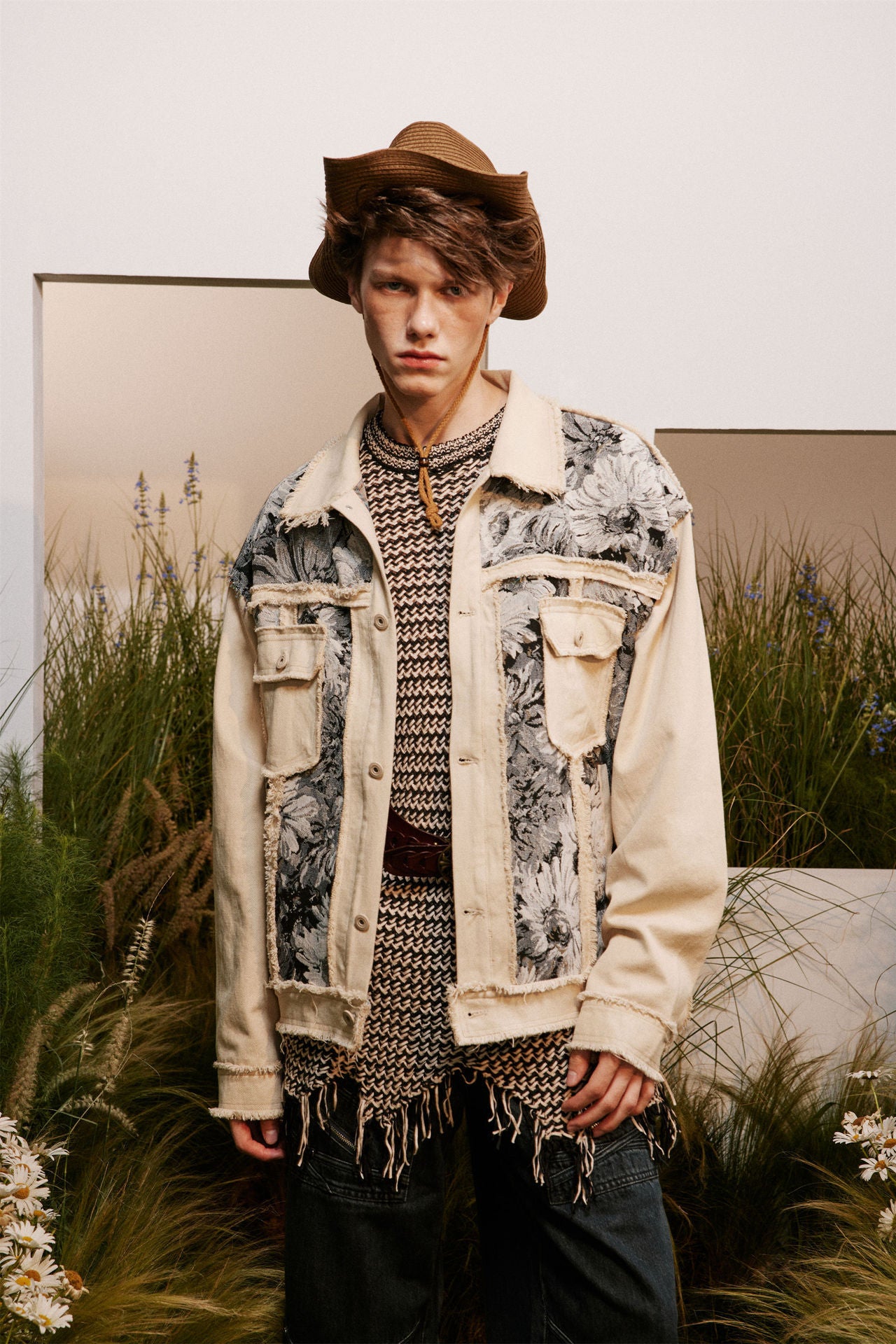 Ethnic Style Patchwork Denim Jacket Couple Style