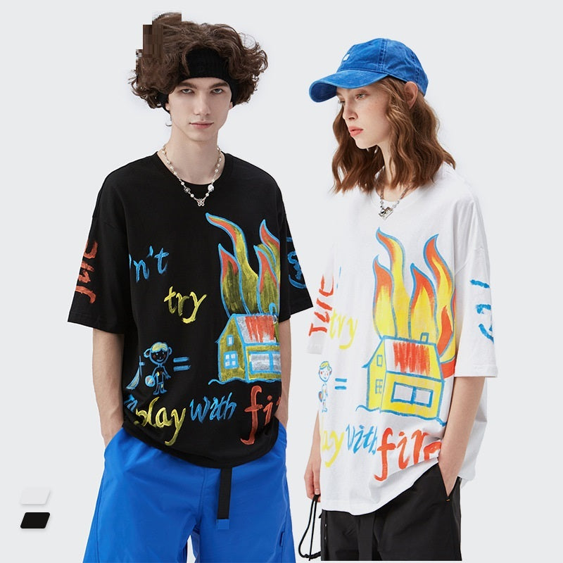 T-shirt à manches courtes Street Crayon Hand Brush