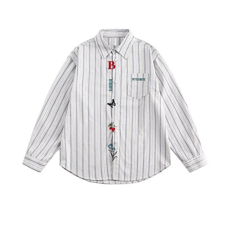 Camicia a maniche lunghe a quadri retrò alla moda