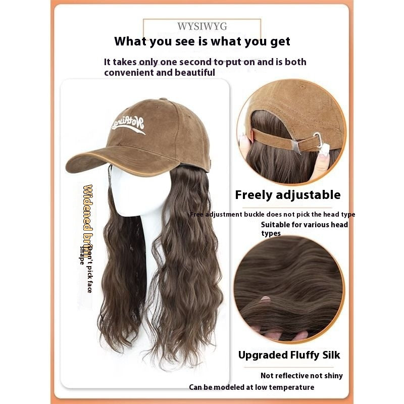 Hat Wig Integrated Fashion Large Wig Full-head Wig