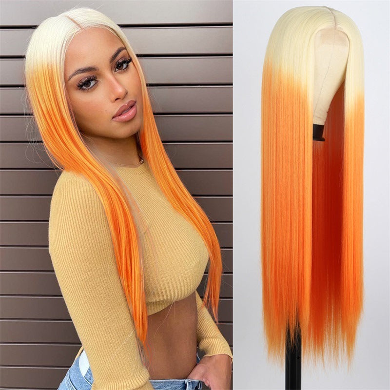 New Gradient Medium Short Straight Hair Bob Wig