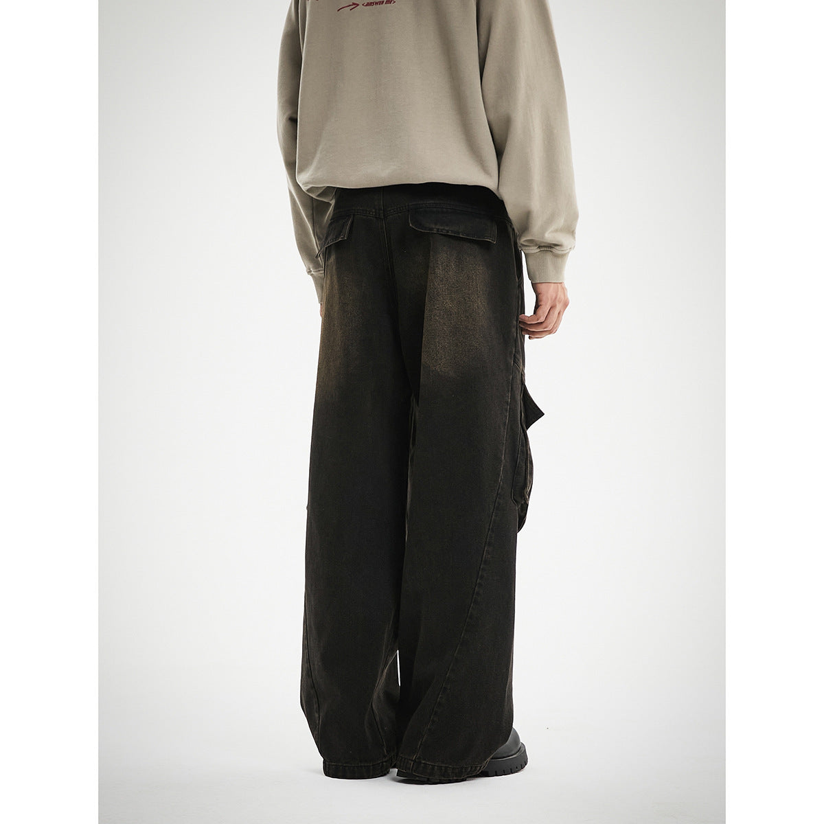 Jeans cargo délavés rétro pour hommes et femmes