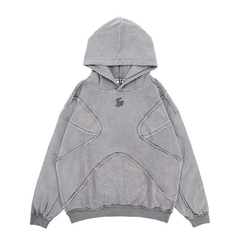 Trendy Brand Personality Reverse Car The Craft Of Design Solid Color High Street Hooded Sweater