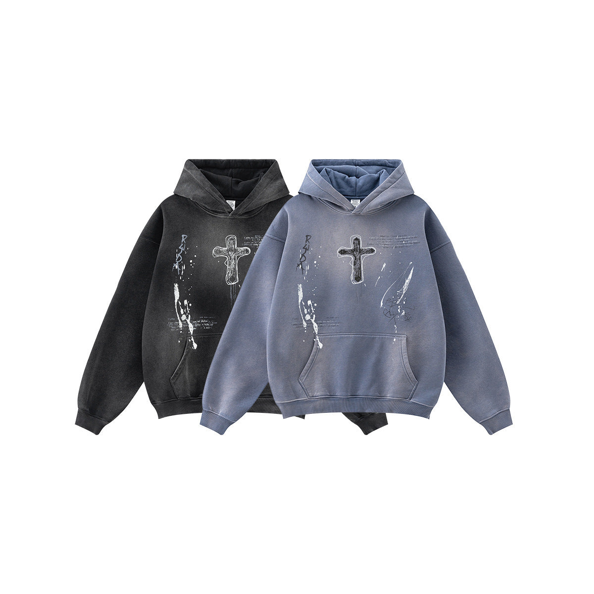 Loose Street Hand-painted Couple Wear Hooded Sweater